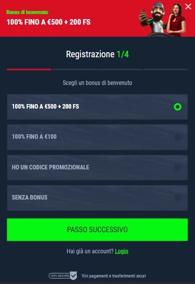 Casinado registrazione